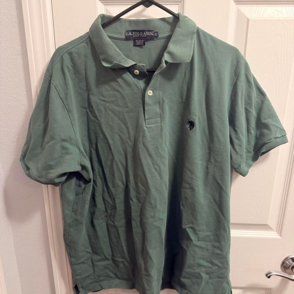 (2018-2024) U.S. Polo Assn. Sage Green Piqué Polo - Sage - XL